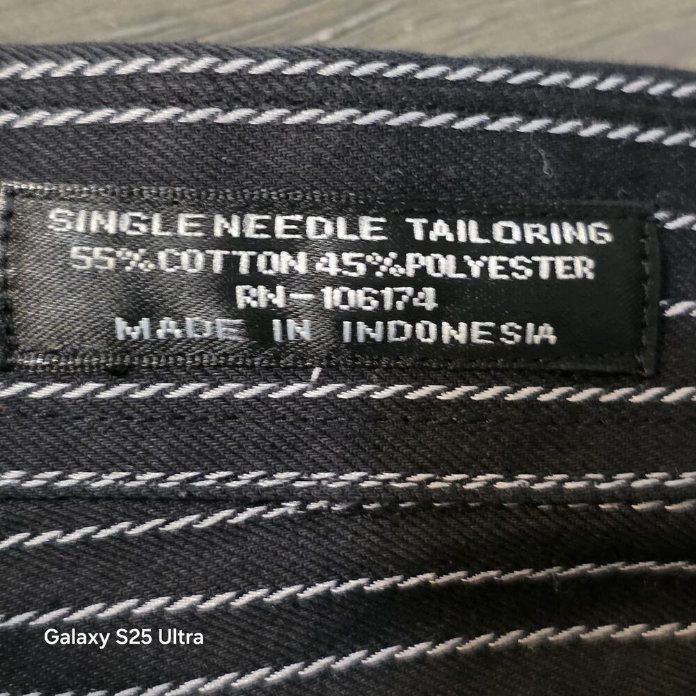 New Gen Mens Dress Shirt XL Long Sleeve Button Up French Cuff Black‎ Stripe - Picture 4 of 8